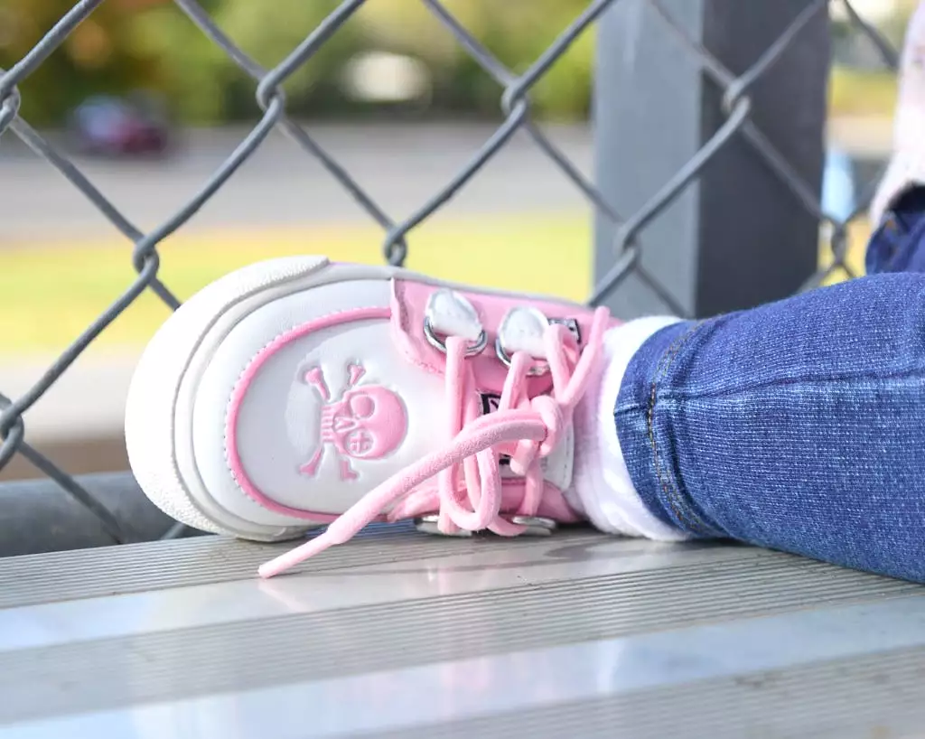 Pink & White TUKskin Pirate Creeper Toddler Sneaker