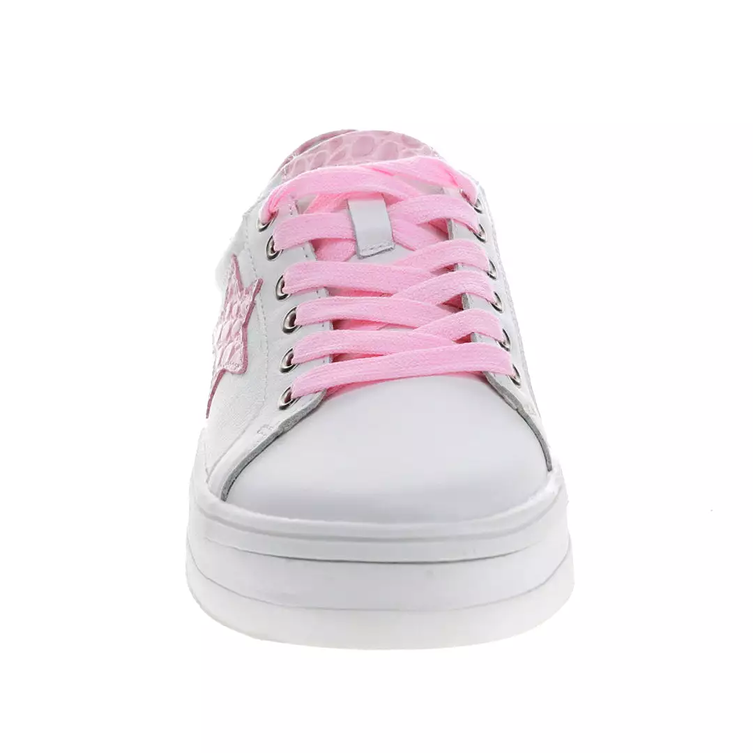 Savis - White/Pink Croc