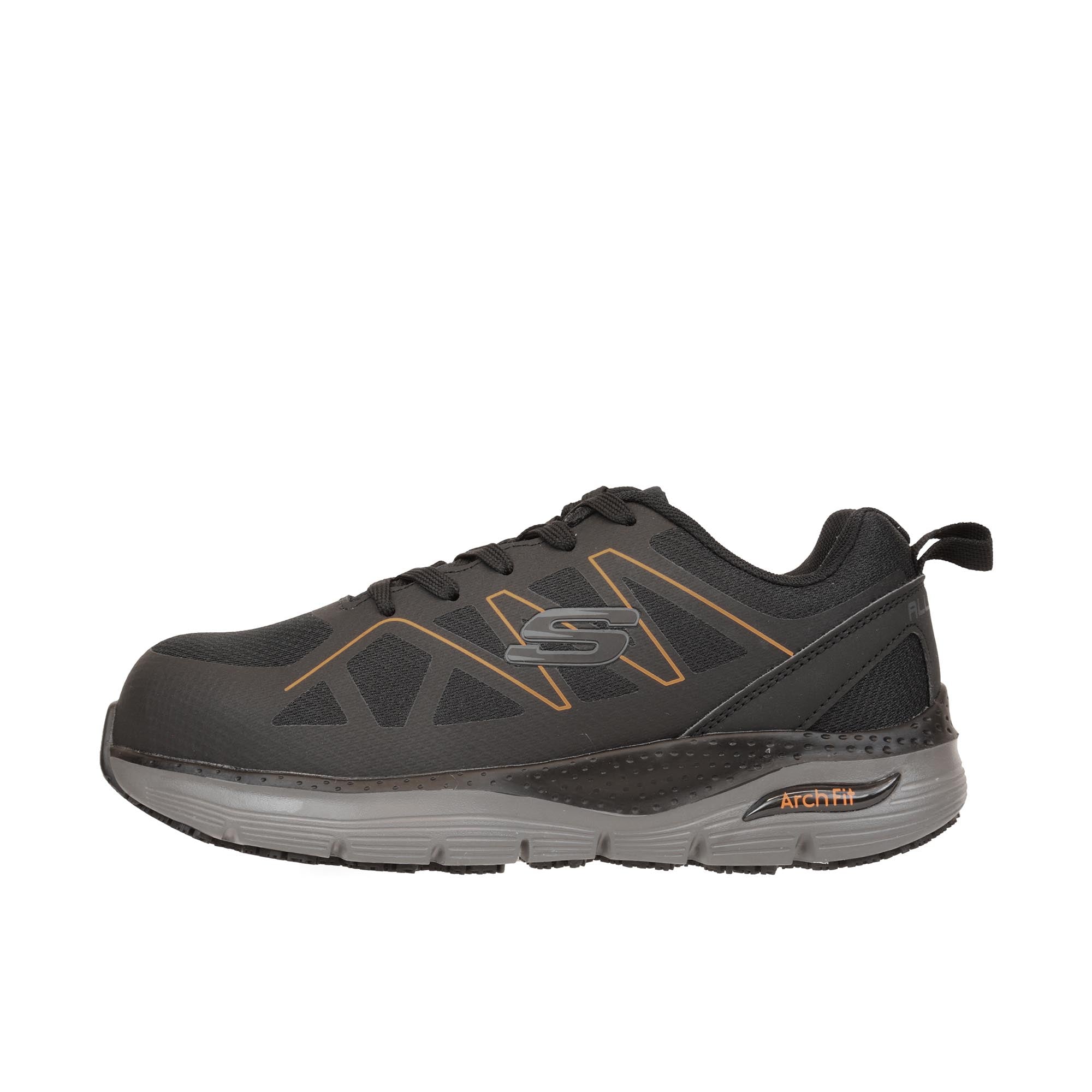 Skechers Vigorit Arch Fit Alloy Toe Black Orange