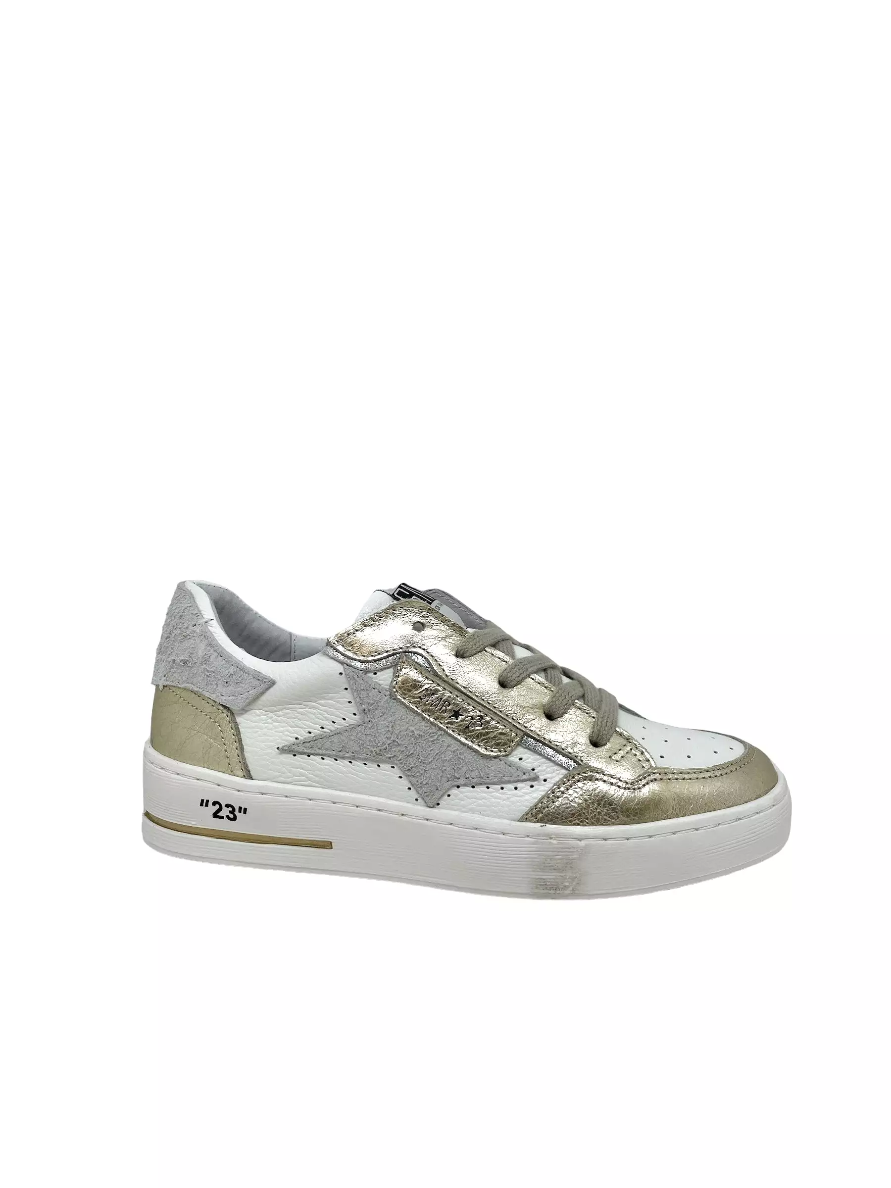 SMR Semerdjian ALE 10231 Blanc Or Sneakers Baskets adulte