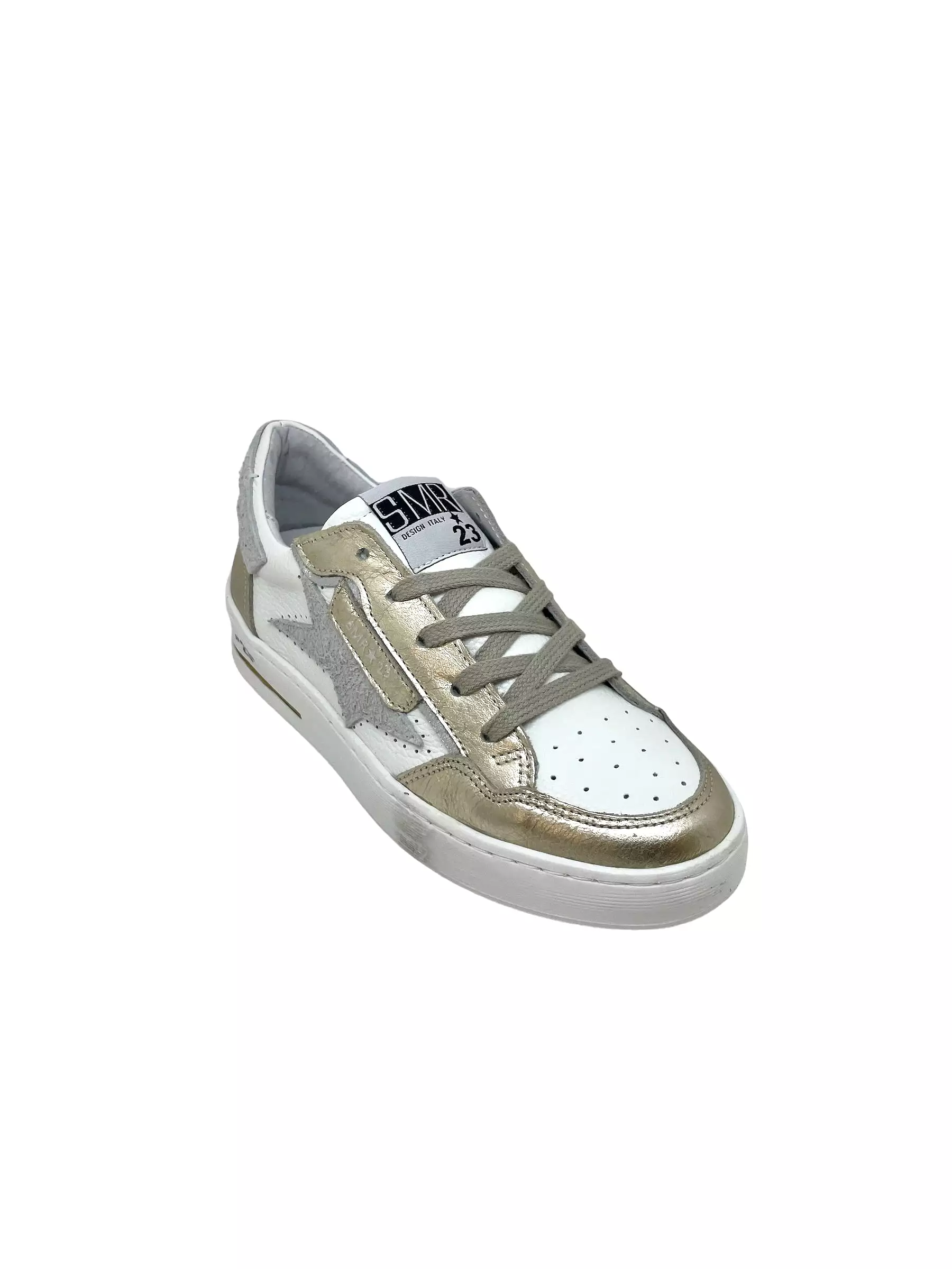 SMR Semerdjian ALE 10231 Blanc Or Sneakers Baskets adulte