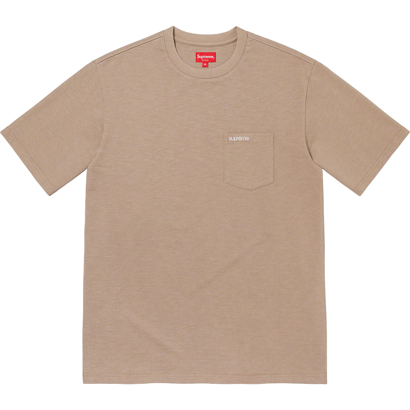 Supreme Embroidery Logo Pocket Tee Taupe