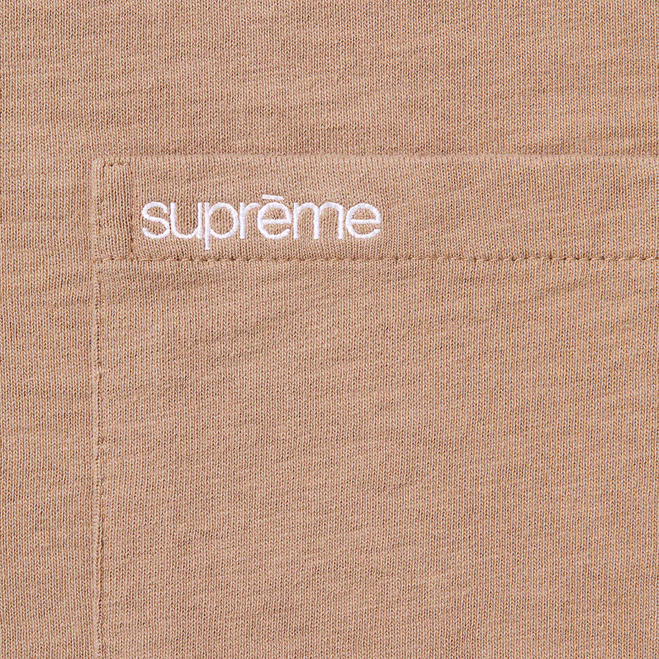 Supreme Embroidery Logo Pocket Tee Taupe