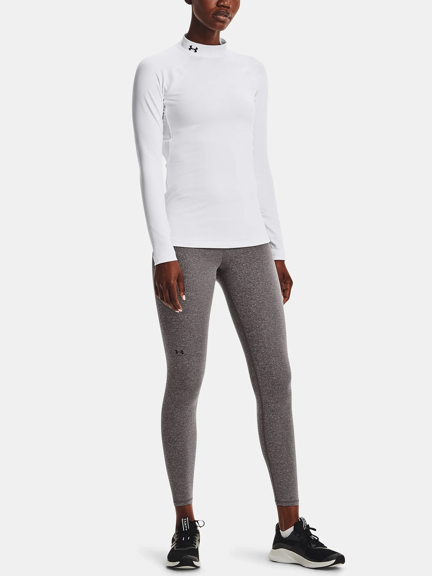 T-Shirt Under Armour ColdGear Authentics Mock Neck LS - White - women´s