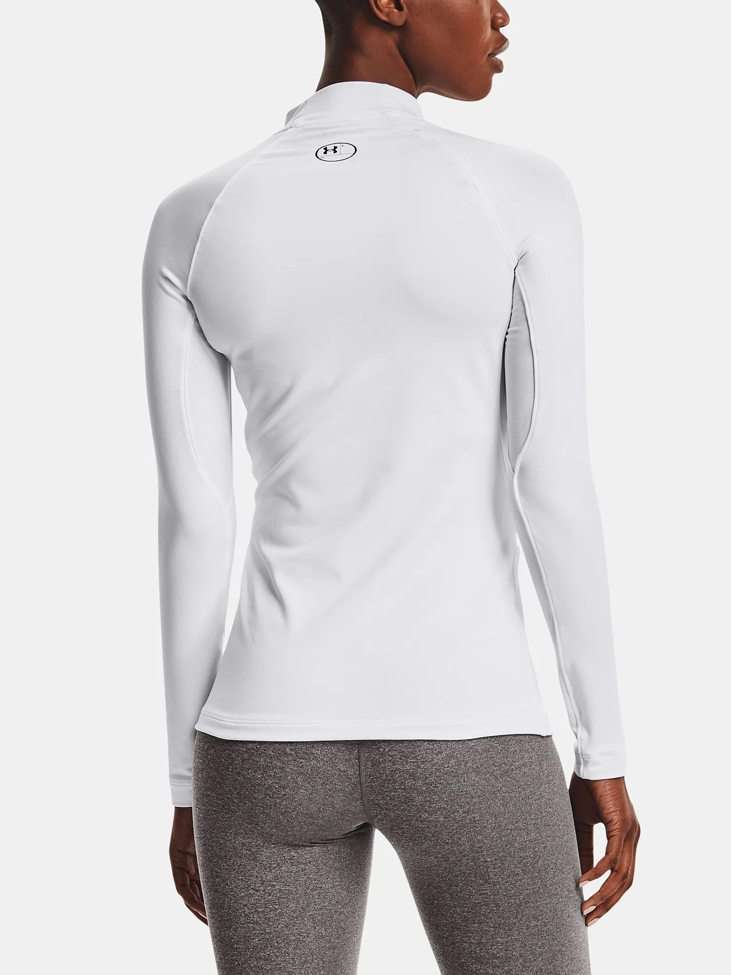 T-Shirt Under Armour ColdGear Authentics Mock Neck LS - White - women´s