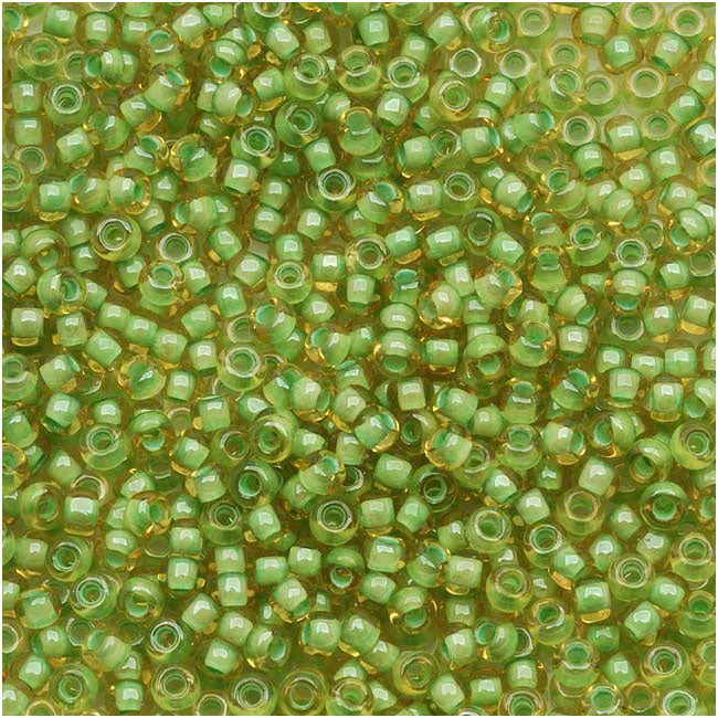 Toho Round Seed Beads 11/0 #945 'Jonquil/Mint Julep Lined' 8g