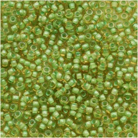 Toho Round Seed Beads 11/0 #945 'Jonquil/Mint Julep Lined' 8g