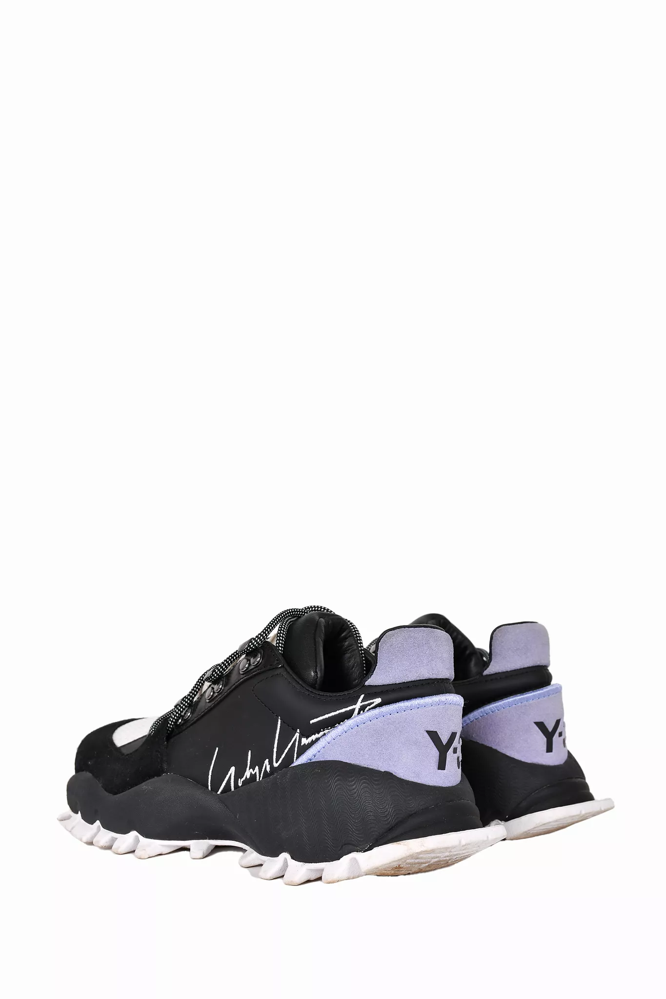 Y-3 Black Leather/Suede Sneakers Size 5